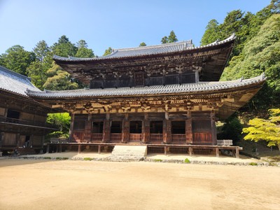 One of the Buddhist temples at Mt Shosha. They were all beautifully constructed out of wood